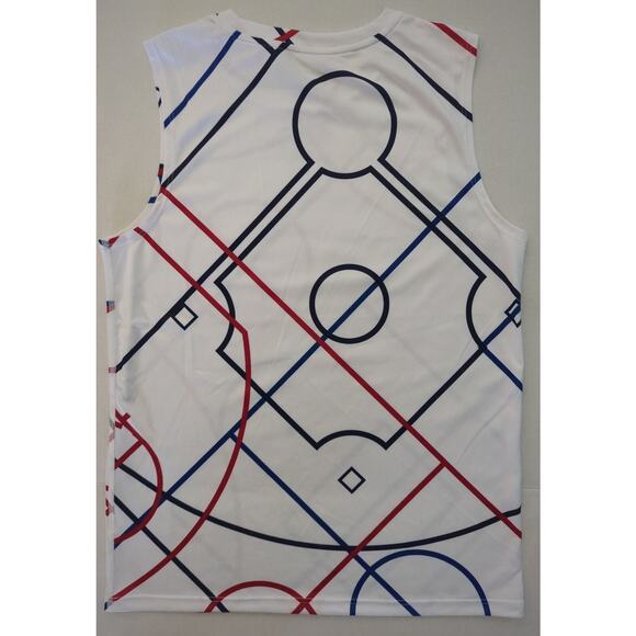 NWT DSG White Red Blue Movement Tank Pure White Court Lines Boy's Size L (14-16) - Picture 6 of 6